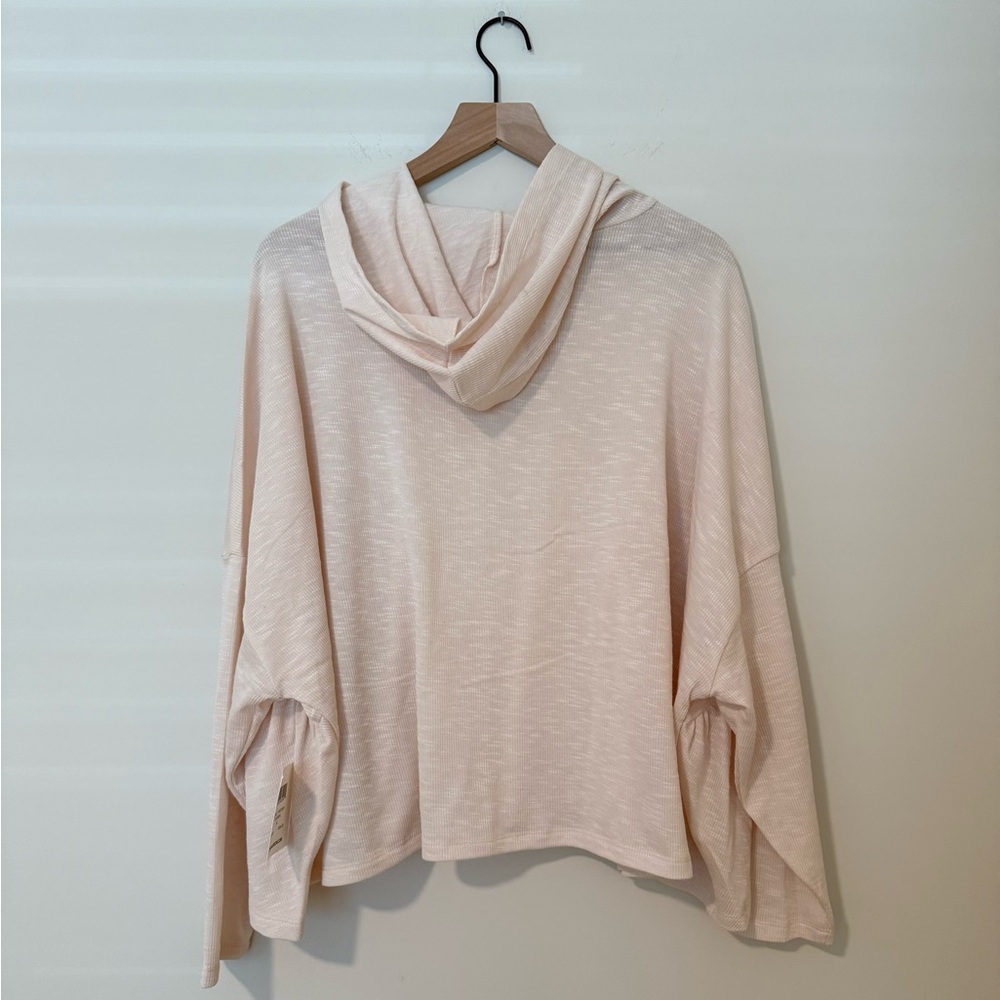 89th and Madison NWT Pink Oatmeal Lightweight Peplum Hoodie Size XL - Picture 2 of 6